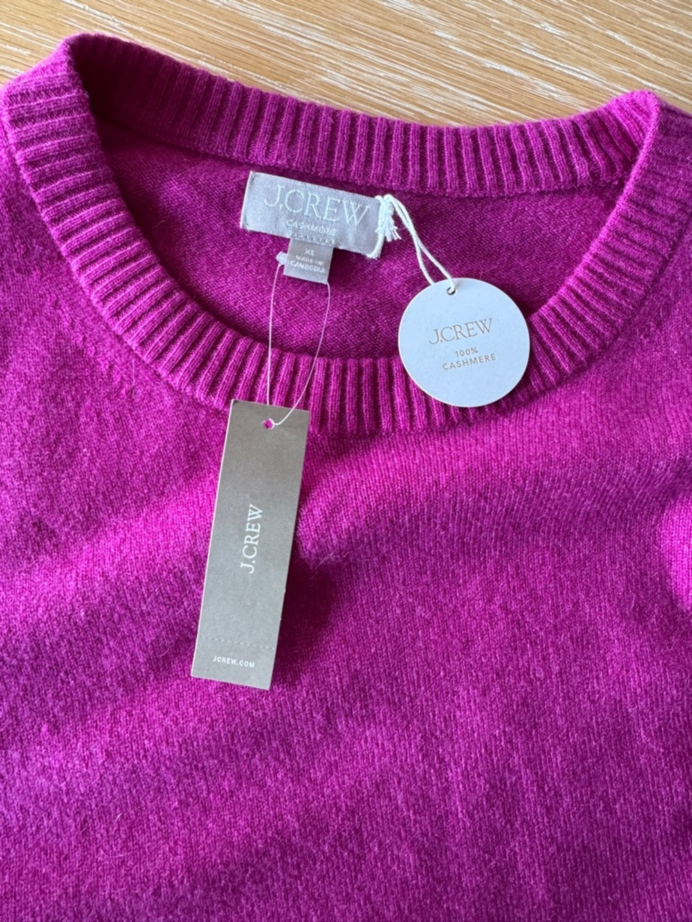 NWT! J. CREW Women's Perfect Cashmere Crewneck Heathered Bright Purple Size XL - Picture 9 of 14